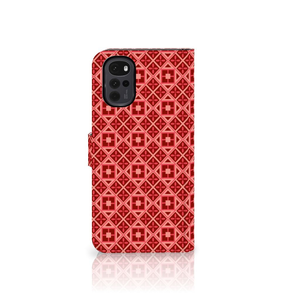 Motorola Moto G22 Telefoon Hoesje Batik Rood