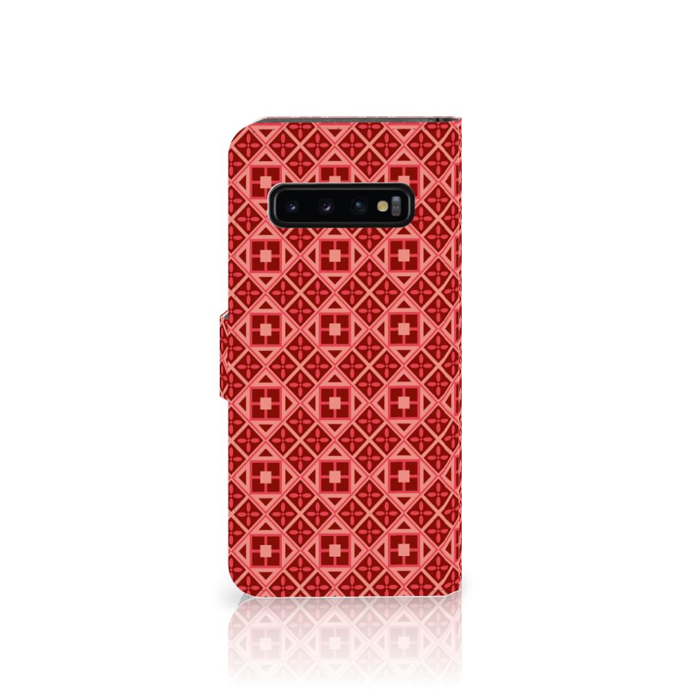 Samsung Galaxy S10 Telefoon Hoesje Batik Rood