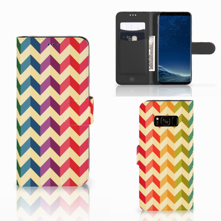 Samsung Galaxy S8 Telefoon Hoesje Zigzag Multi Color