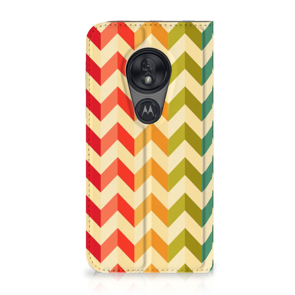 Motorola Moto G7 Play Hoesje met Magneet Zigzag Multi Color