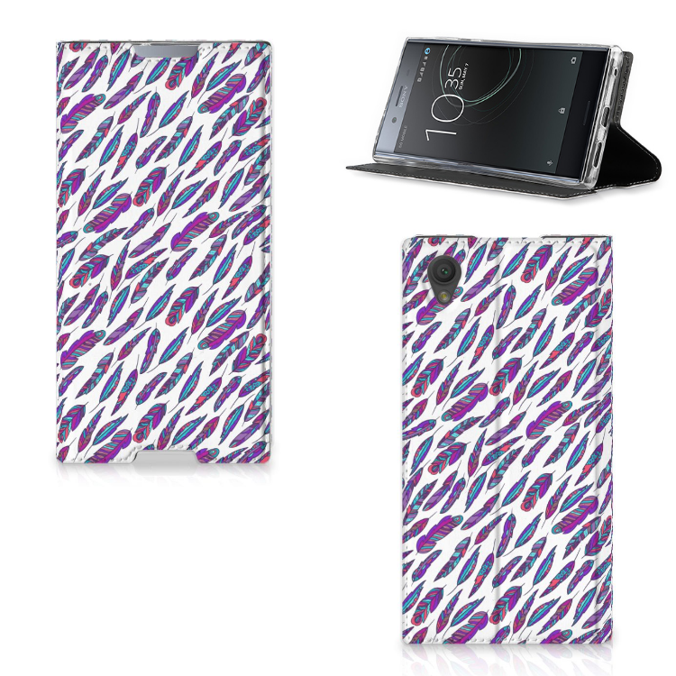 Sony Xperia L1 Standcase Hoesje Design Feathers Color