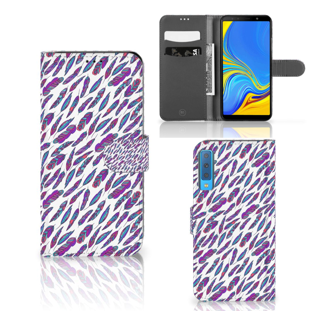 Samsung Galaxy A7 (2018) Telefoon Hoesje Feathers Color