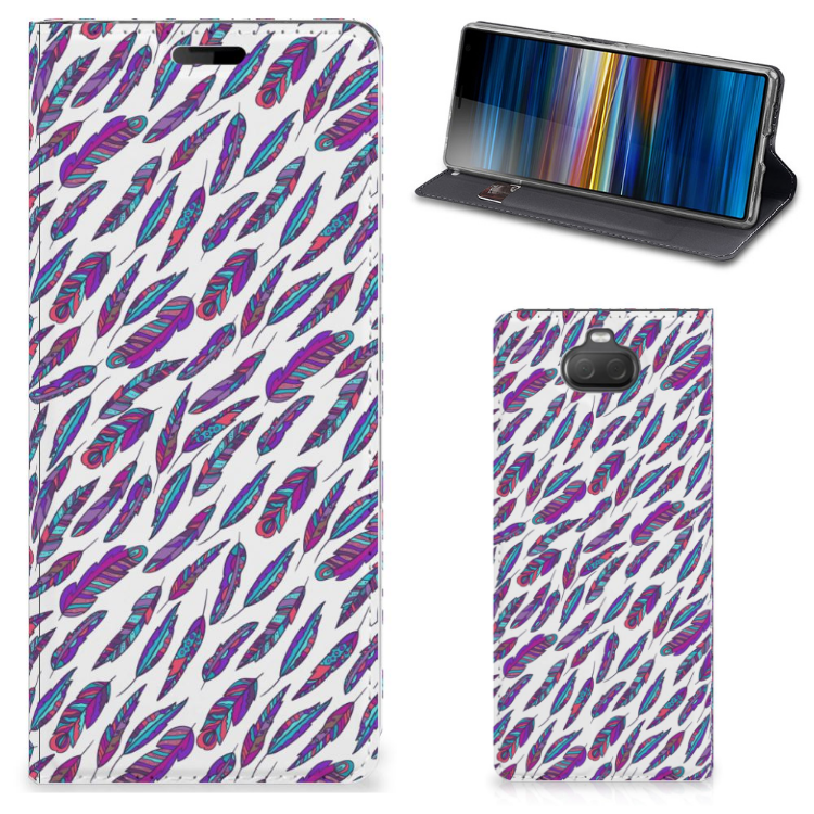 Sony Xperia 10 Hoesje met Magneet Feathers Color