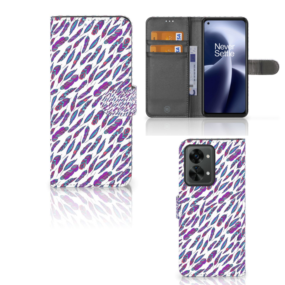 OnePlus Nord 2T Telefoon Hoesje Feathers Color