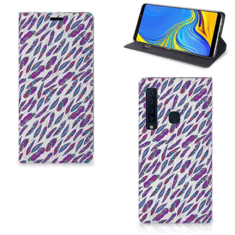 Samsung Galaxy A9 (2018) Standcase Hoesje Design Feathers Color