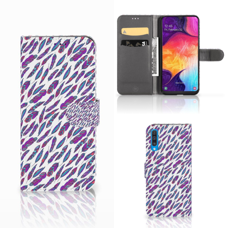 Samsung Galaxy A50 Telefoon Hoesje Feathers Color