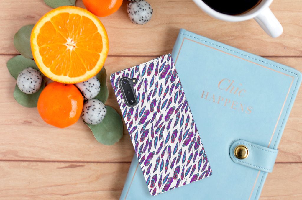 Samsung Galaxy Note 10 Hoesje met Magneet Feathers Color