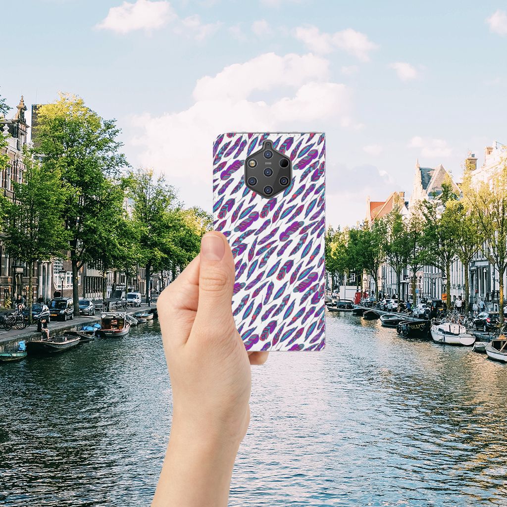 Nokia 9 PureView Hoesje met Magneet Feathers Color