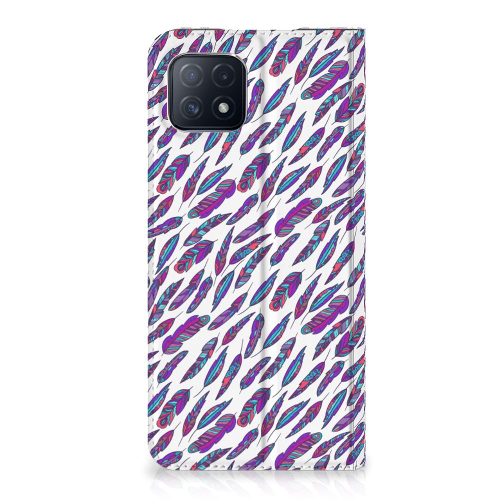 OPPO A73 5G Hoesje met Magneet Feathers Color