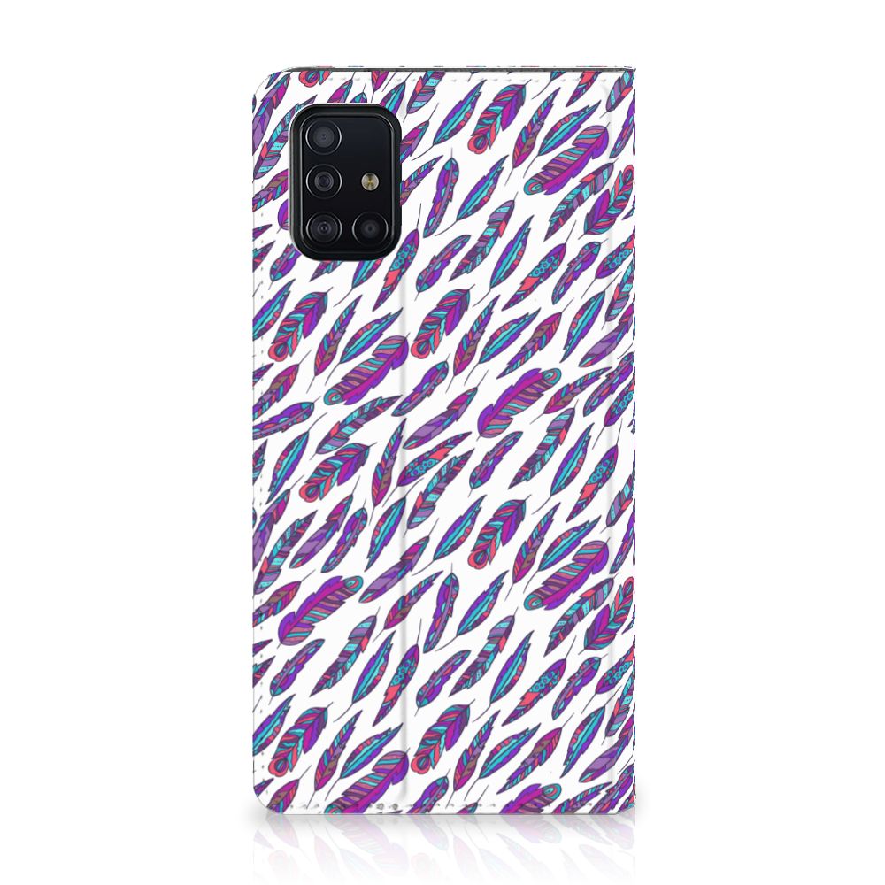 Samsung Galaxy A51 Hoesje met Magneet Feathers Color