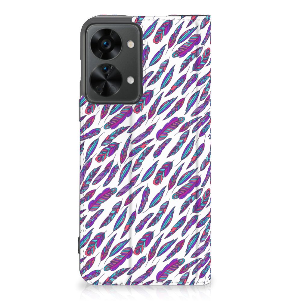OnePlus Nord 2T Hoesje met Magneet Feathers Color
