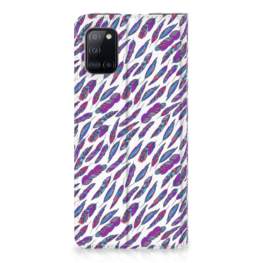Samsung Galaxy A31 Hoesje met Magneet Feathers Color