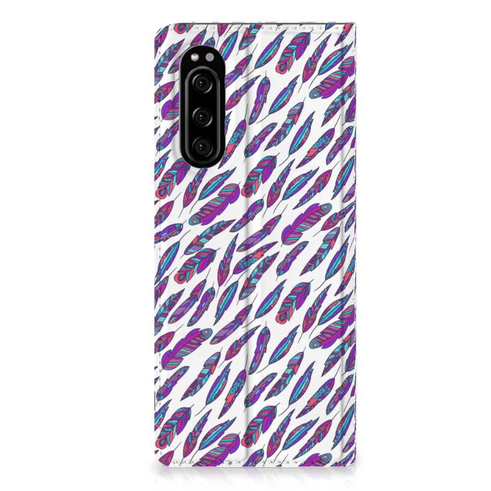 Sony Xperia 5 Hoesje met Magneet Feathers Color