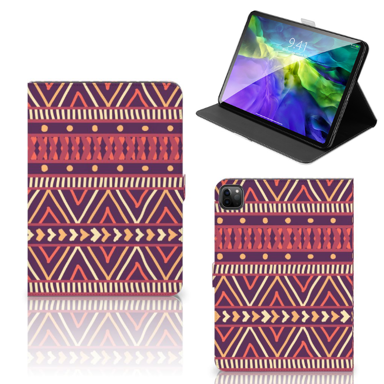 iPad Pro 11 2020/2021/2022 Tablet Hoes Aztec Paars