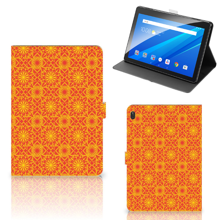 Lenovo Tab E10 Tablet Hoes Batik Oranje