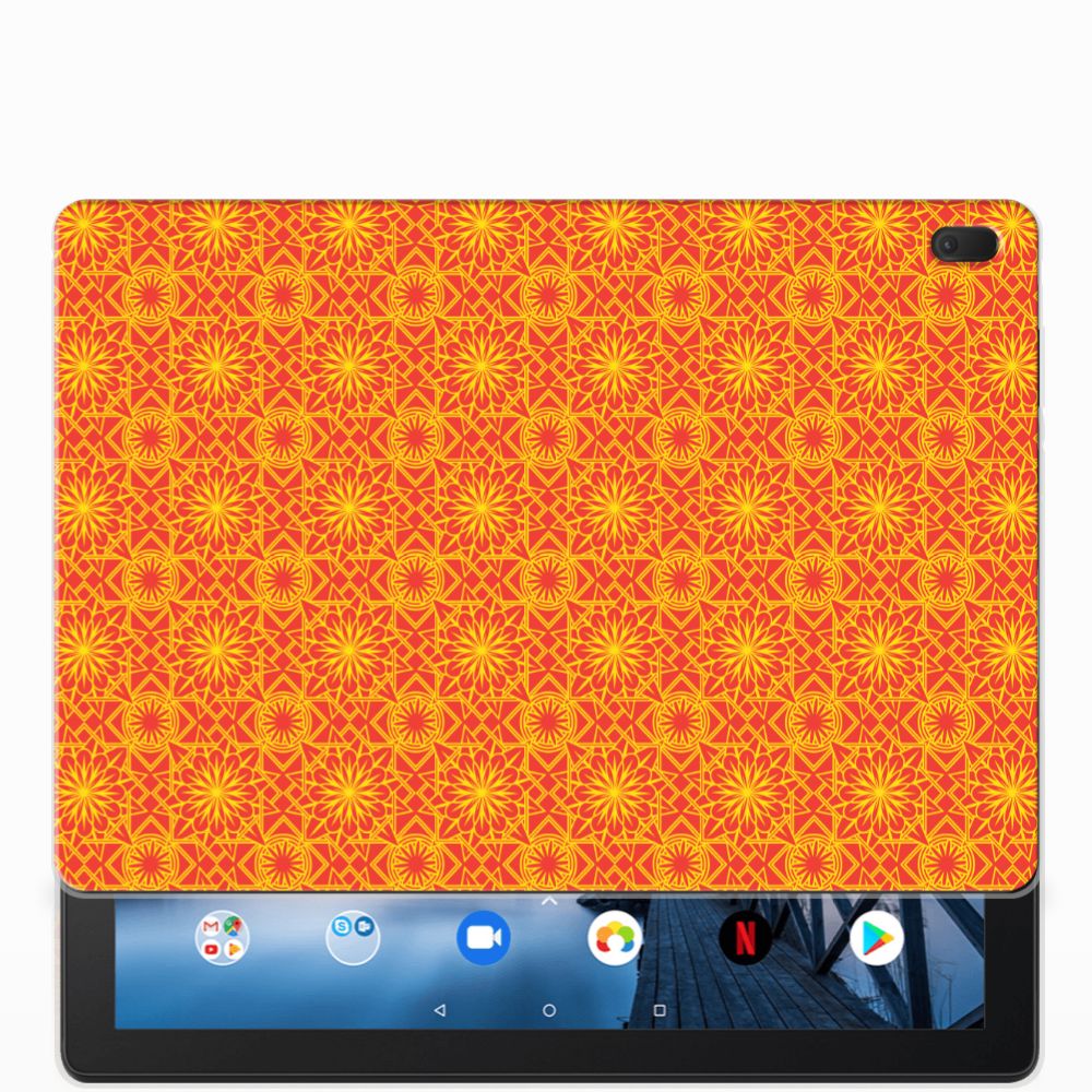 Lenovo Tab E10 Tablethoesje Design Batik Orange