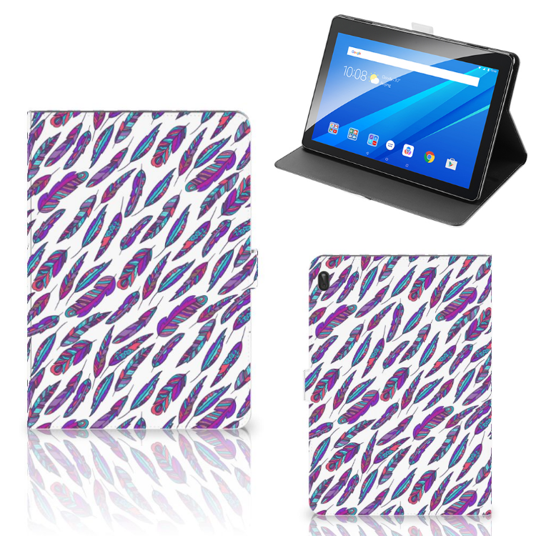 Lenovo Tab E10 Tablet Hoes Feathers Color