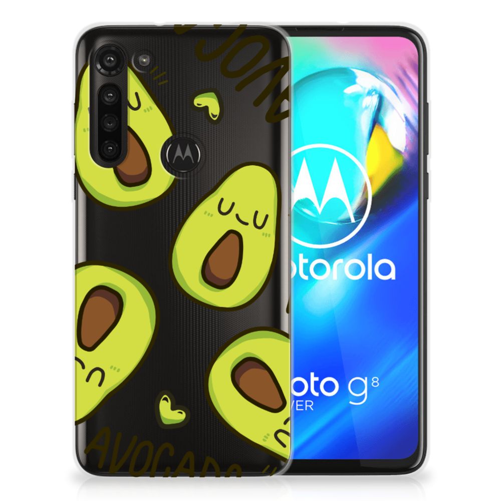Motorola Moto G8 Power Telefoonhoesje met Naam Avocado Singing
