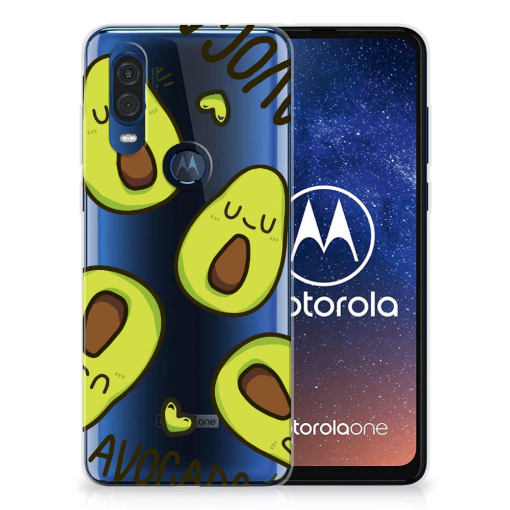 Motorola One Vision Telefoonhoesje met Naam Avocado Singing