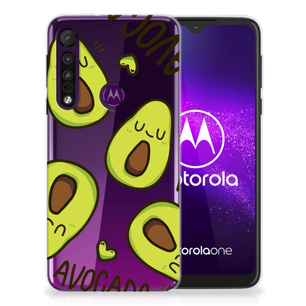 Motorola One Macro Telefoonhoesje met Naam Avocado Singing