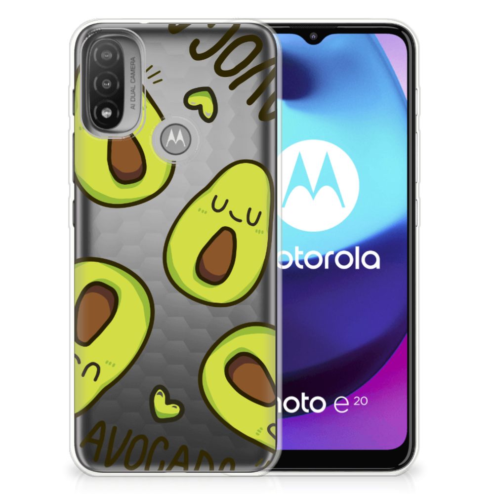 Motorola Moto E20 | E40 Telefoonhoesje met Naam Avocado Singing