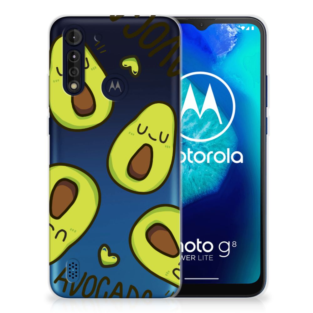 Motorola Moto G8 Power Lite Telefoonhoesje met Naam Avocado Singing