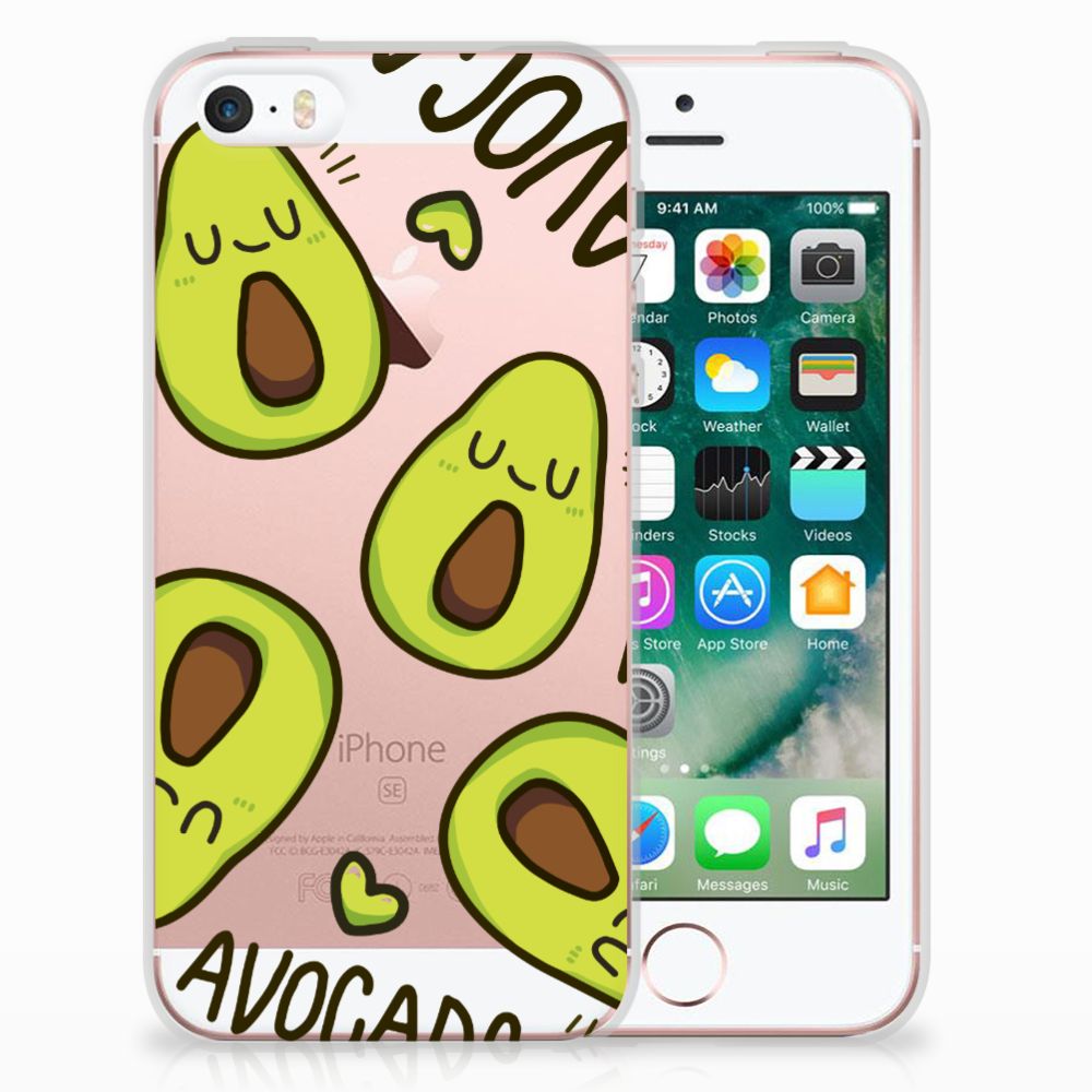 banner Kalmte Pretentieloos Apple iPhone SE | 5S Telefoonhoesje met Naam Avocado Singing