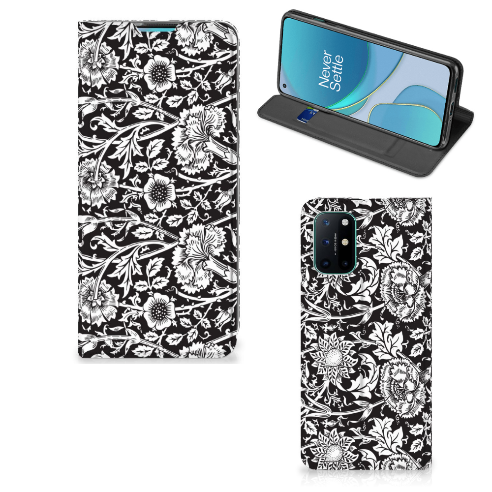 OnePlus 8T Smart Cover Black Flowers