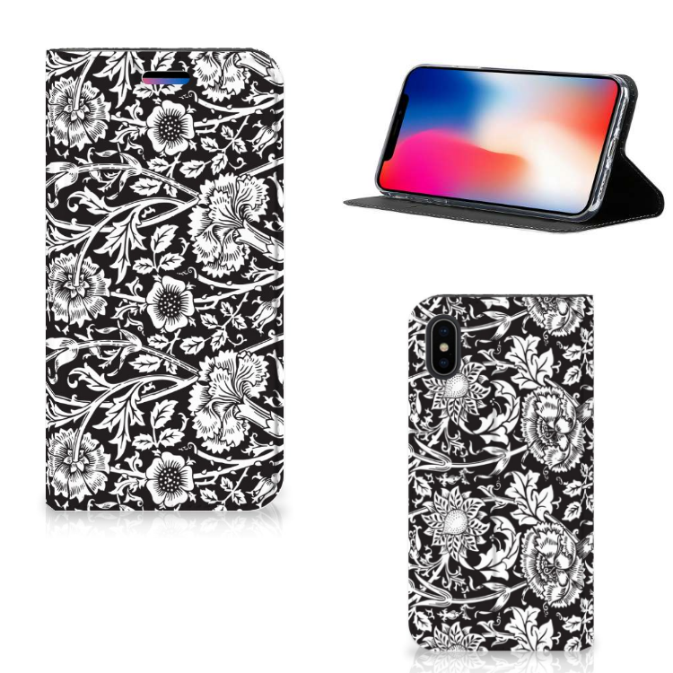 Apple iPhone X | Xs Smart Cover Black Flowers