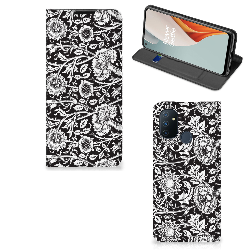 OnePlus Nord N100 Smart Cover Black Flowers