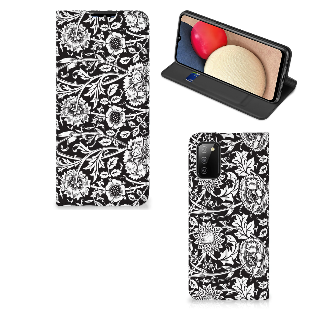 Samsung Galaxy M02s | A02s Smart Cover Black Flowers