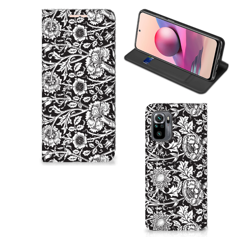 Xiaomi Redmi Note 10 4G | 10S | Poco M5s Smart Cover Black Flowers