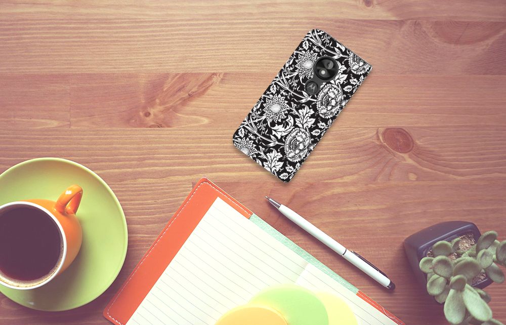 Motorola Moto E5 Play Smart Cover Black Flowers