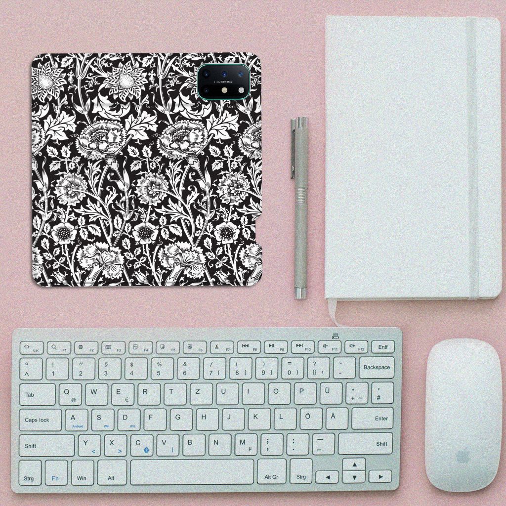 OnePlus 8T Smart Cover Black Flowers