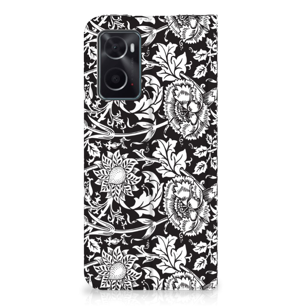 OPPO A96 | A76 Smart Cover Black Flowers