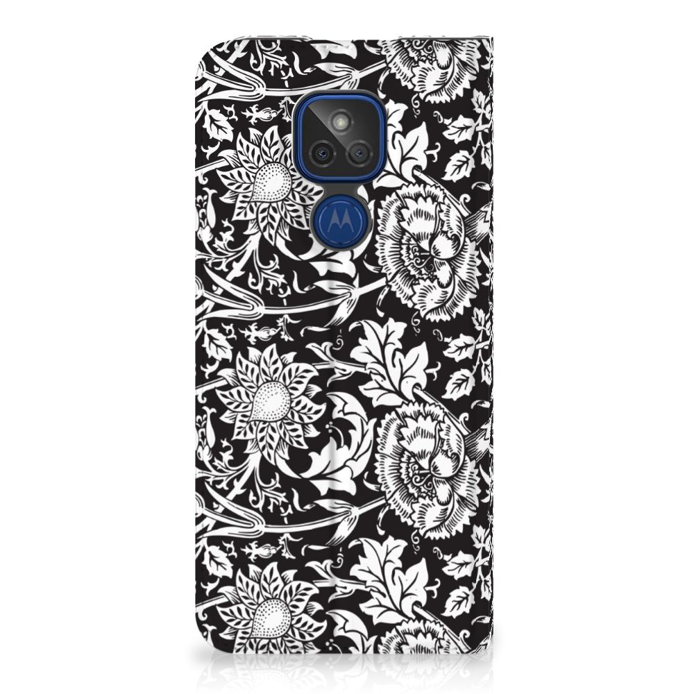 Motorola Moto G9 Play Smart Cover Black Flowers