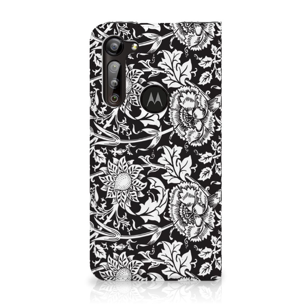 Motorola Moto G8 Power Smart Cover Black Flowers