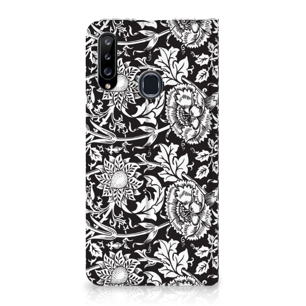 Samsung Galaxy A20s Smart Cover Black Flowers