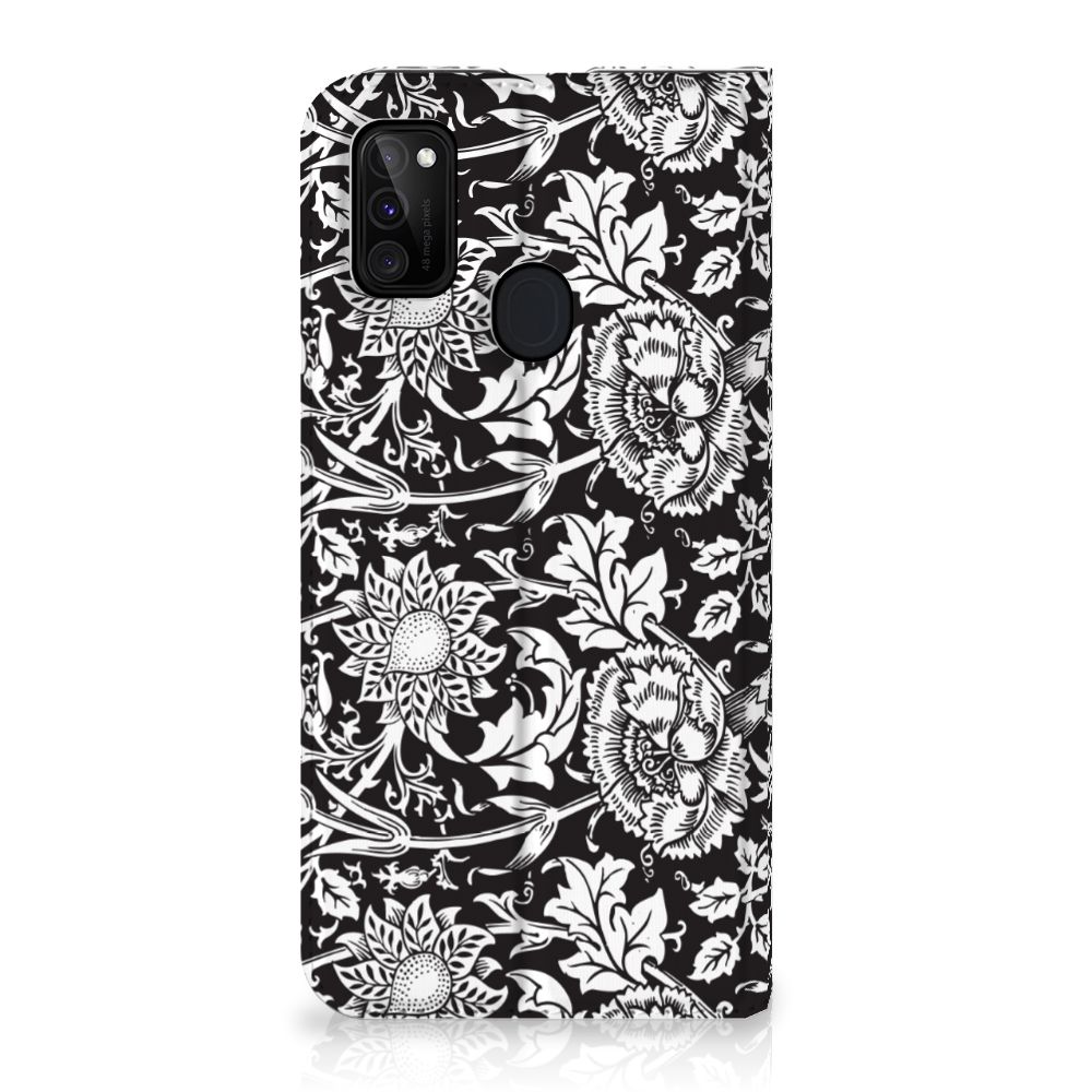 Samsung Galaxy M30s | M21 Smart Cover Black Flowers