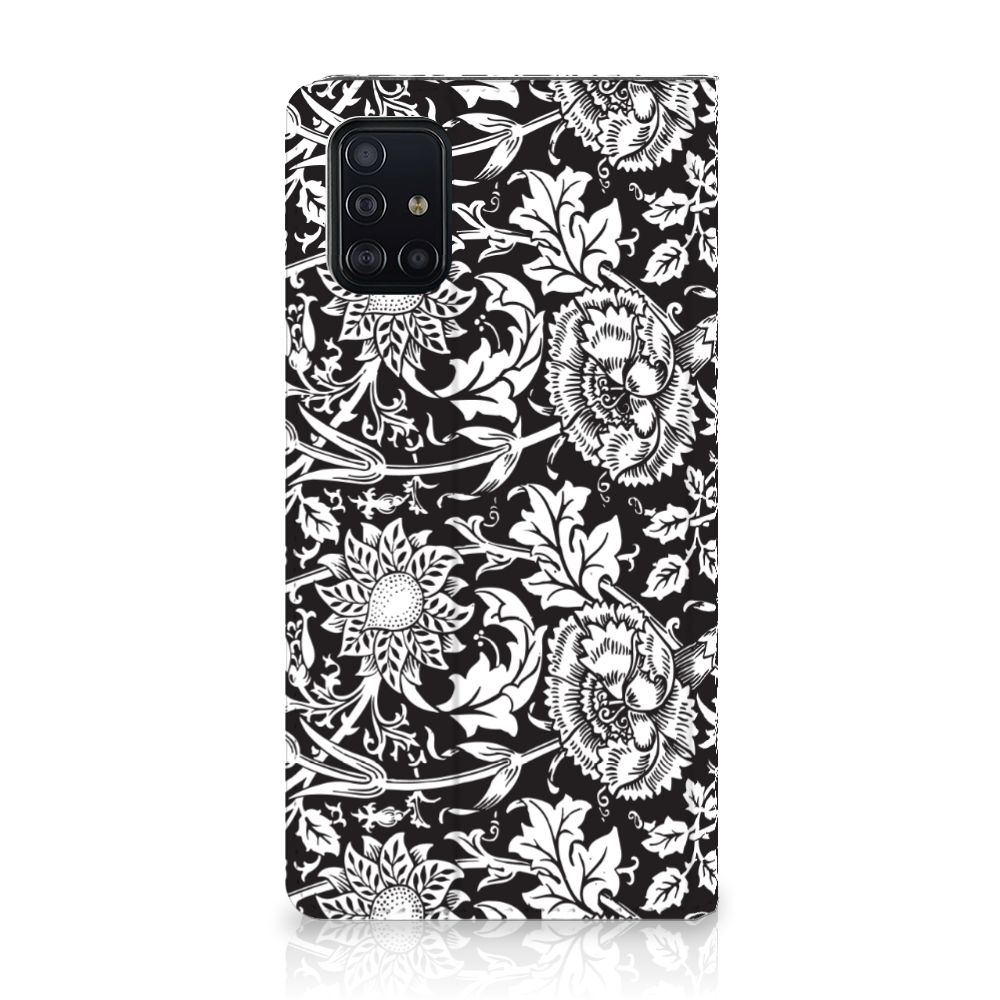 Samsung Galaxy A51 Smart Cover Black Flowers