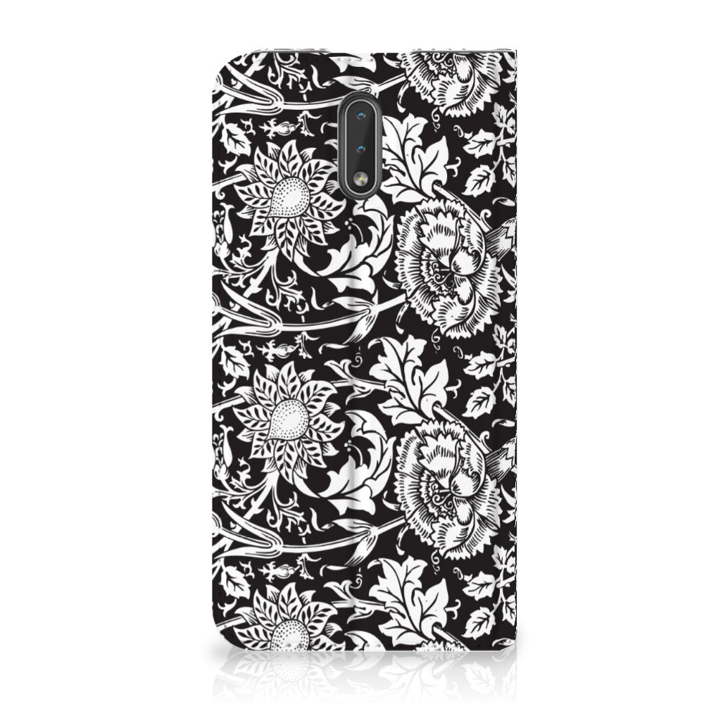 Nokia 2.3 Smart Cover Black Flowers