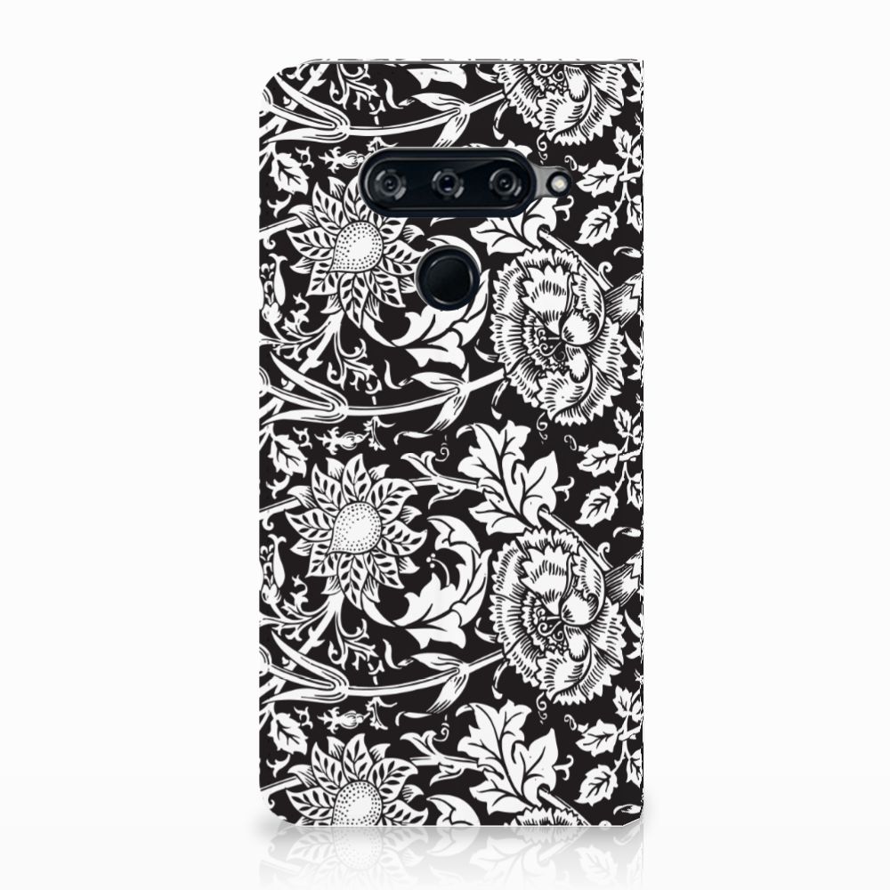 LG V40 Thinq Smart Cover Black Flowers