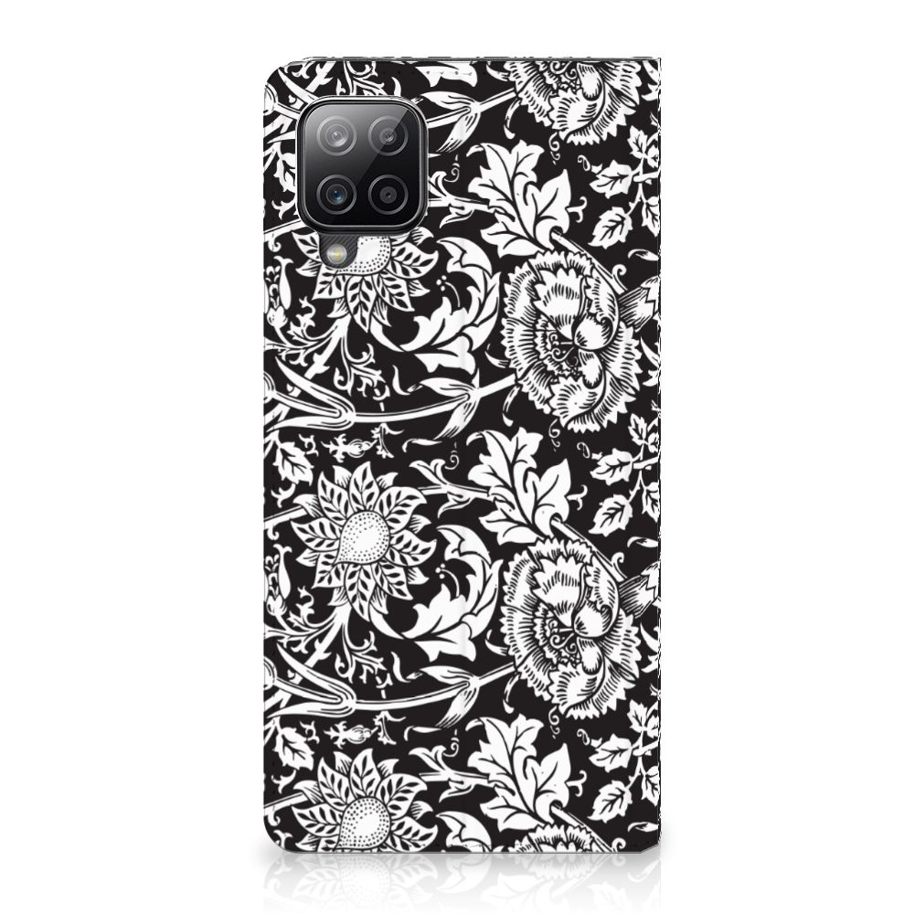 Samsung Galaxy A12 Smart Cover Black Flowers