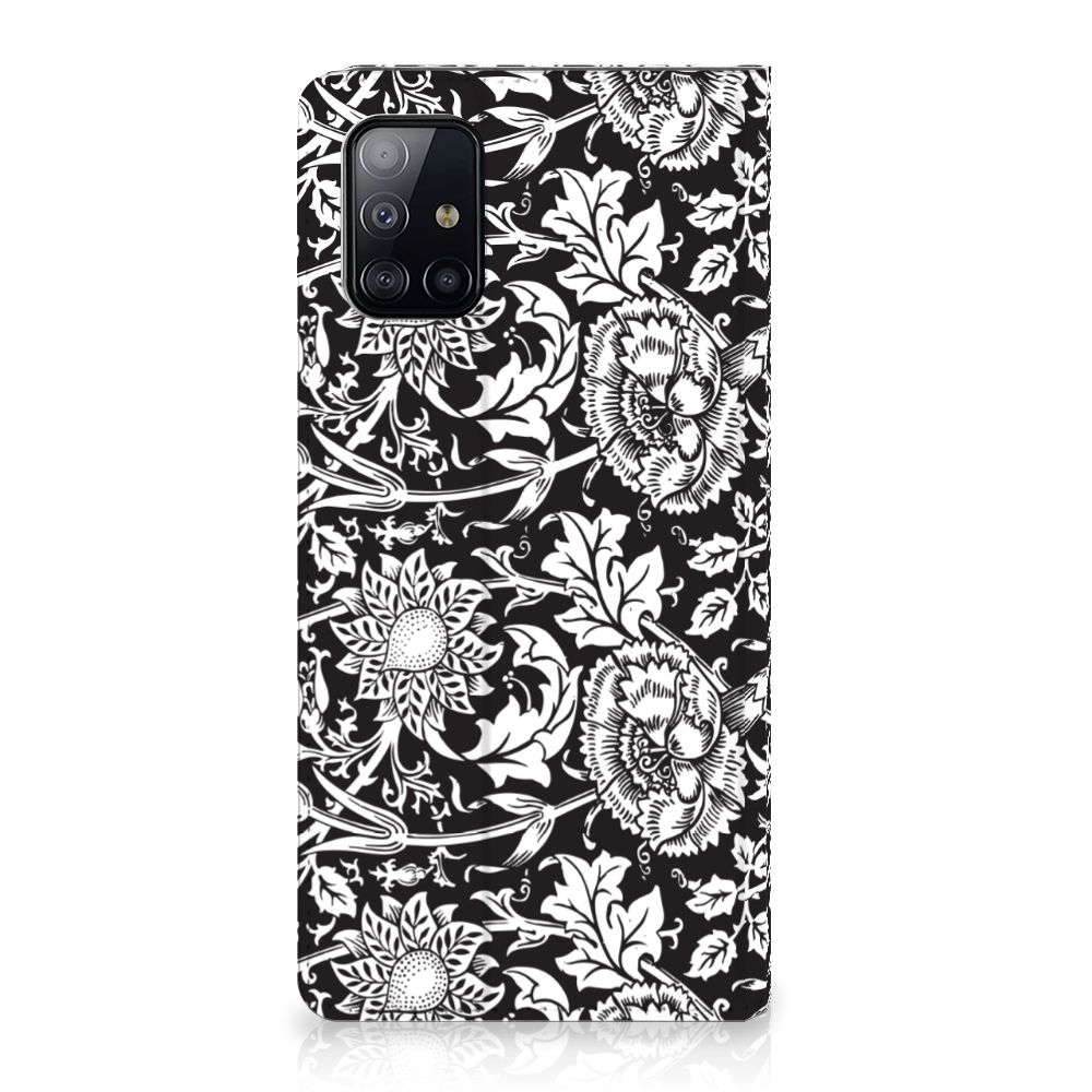 Samsung Galaxy A71 Smart Cover Black Flowers