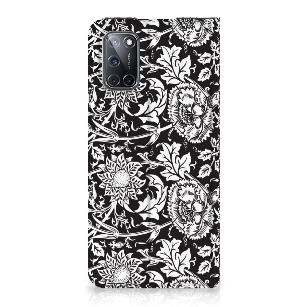 OPPO A52 | A72 Smart Cover Black Flowers