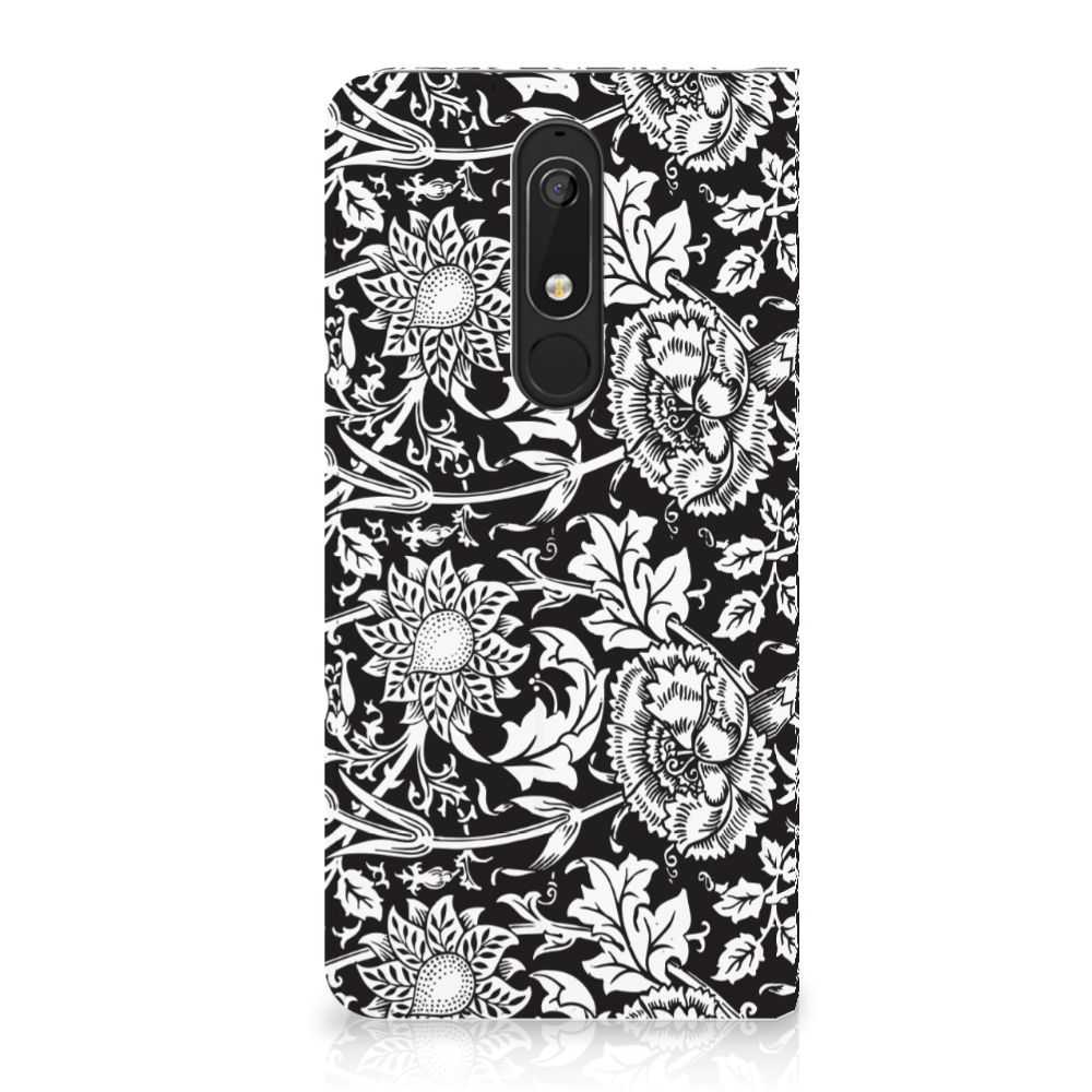 Nokia 5.1 (2018) Smart Cover Black Flowers