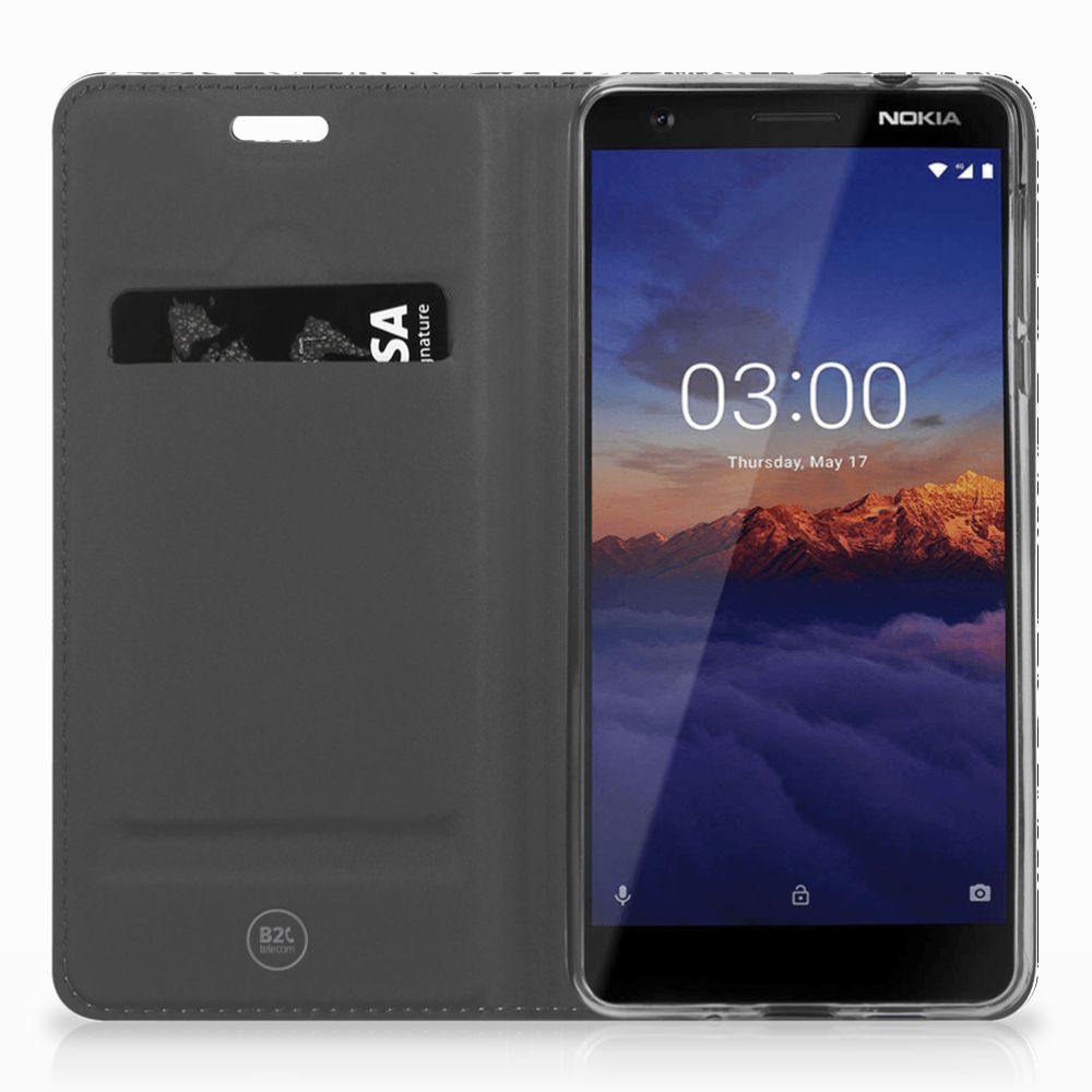 Nokia 3.1 (2018) Smart Cover Black Flowers