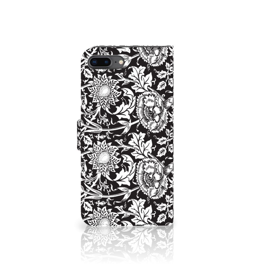 Apple iPhone 7 Plus | 8 Plus Hoesje Black Flowers