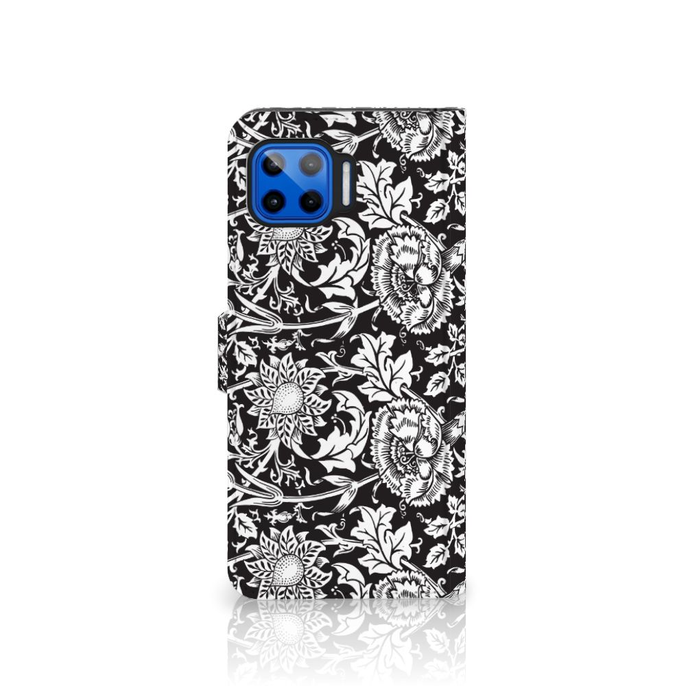 Motorola Moto G 5G Plus Hoesje Black Flowers