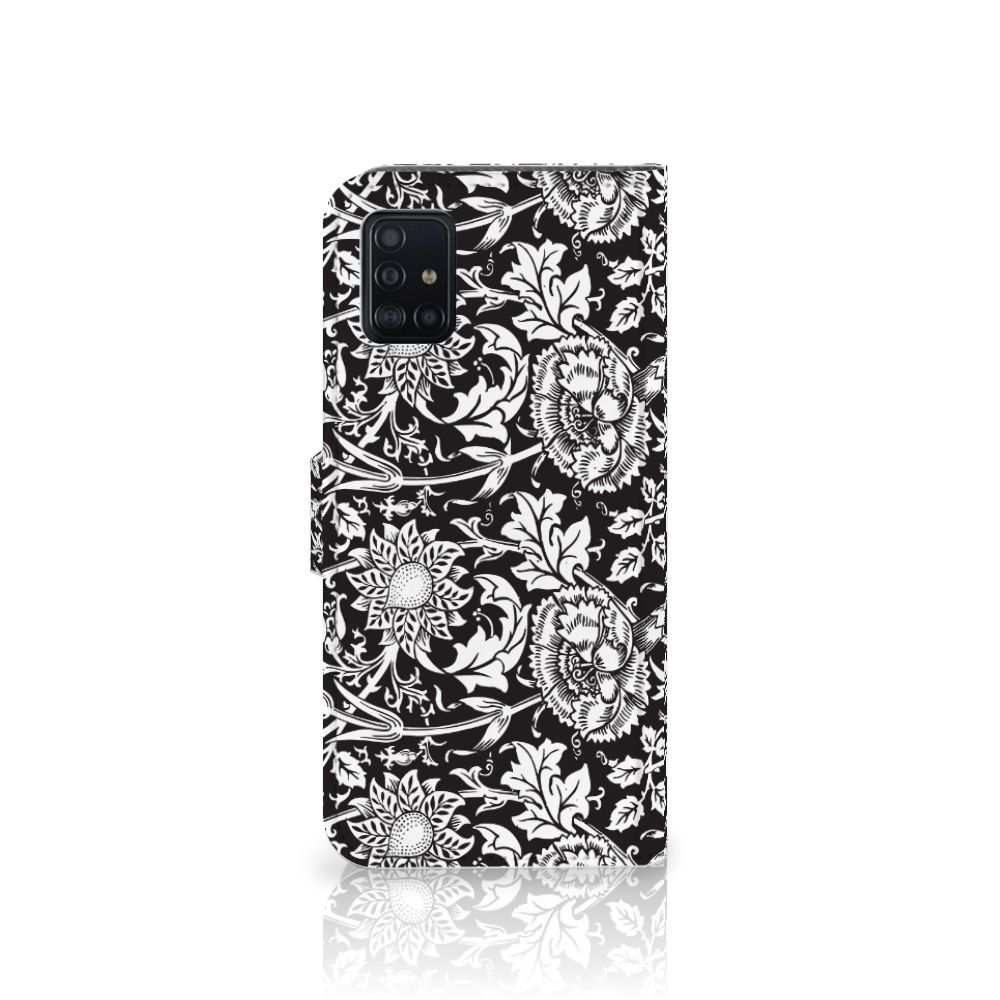Samsung Galaxy A51 Hoesje Black Flowers